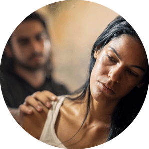 Battered Woman with her Man — Legal Services in Brooklyn Center, MN Battered Woman with her Man — Legal Services in Brooklyn Center, MN