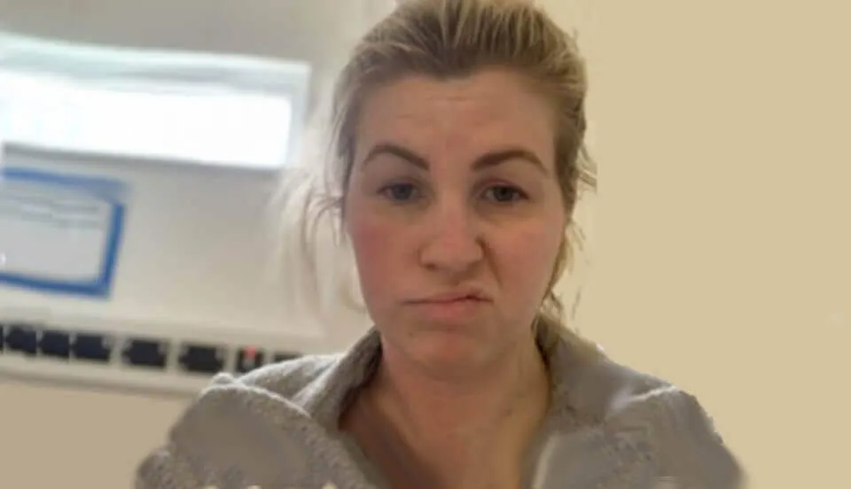 pain in a woman's face