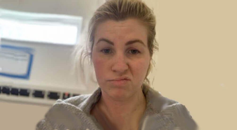 painful female face