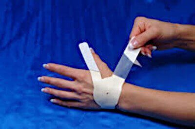 carpal tape on the hand