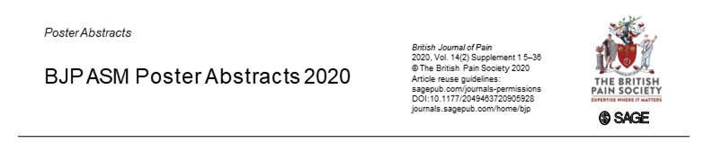 British Journal of Pain abstract reference