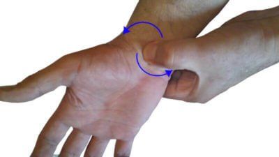myofascial massage on your own wrist