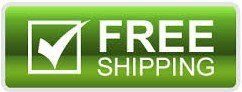 A green free shipping button with a check mark on it.