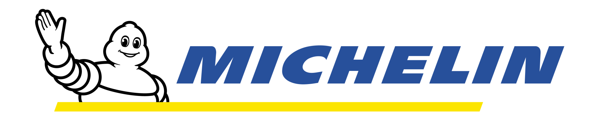 Michelin logo with the Michelin Man beside the blue text