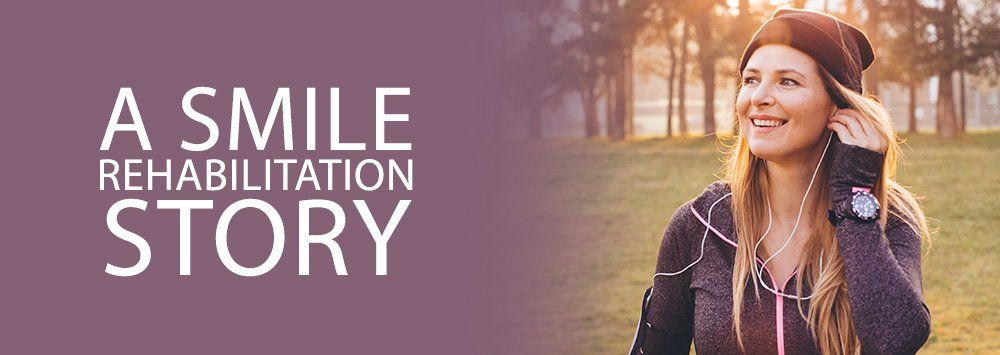 woman smiling while running, a smile rehabilitation story