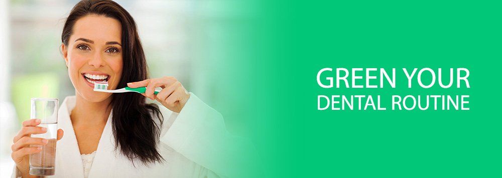 woman about to brush teeth, green your dental routine blog