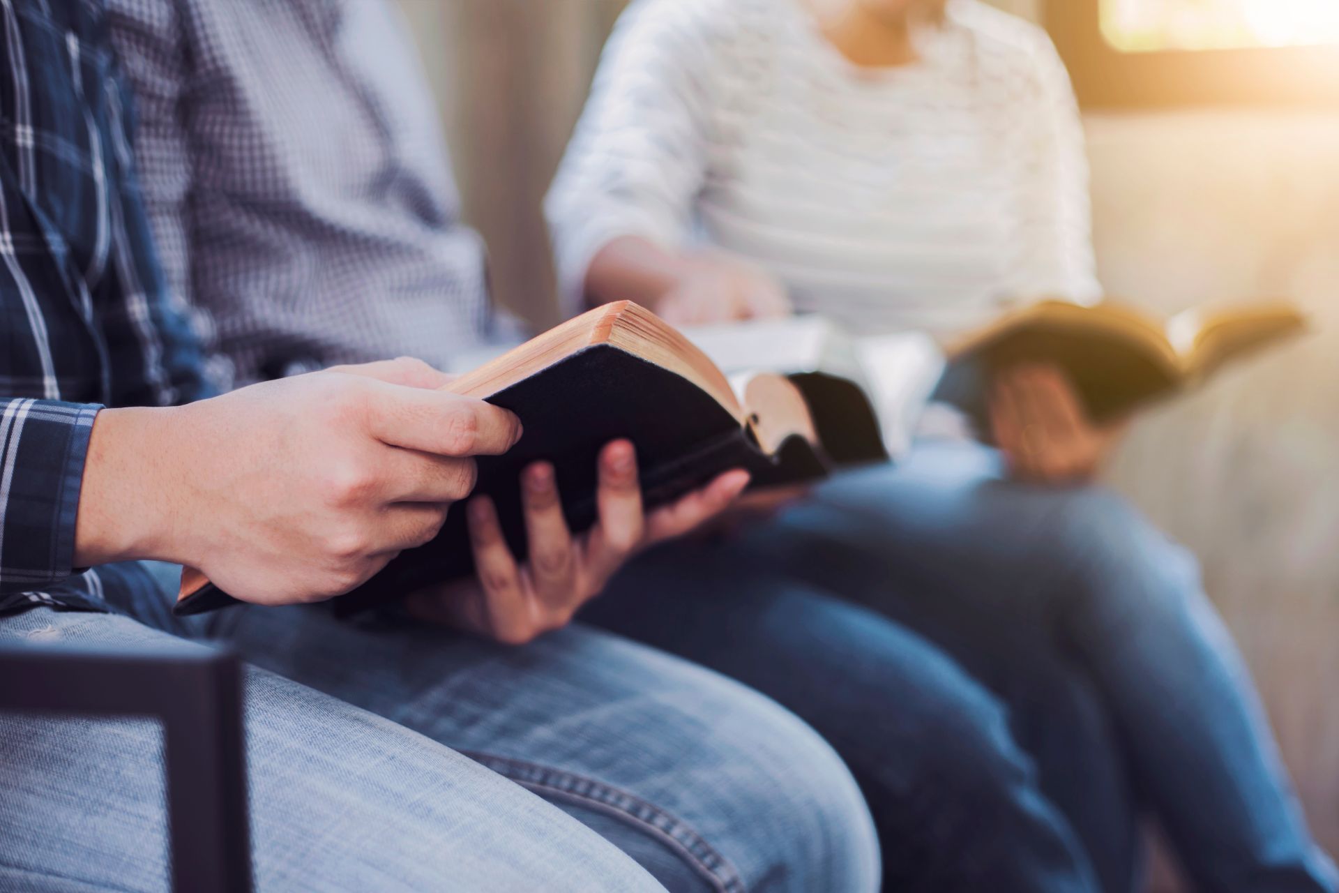 Person with open bible