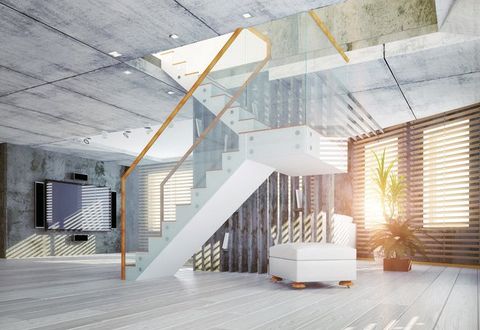 Modern House With Elegant Glass Staircase — Canal Winchester, OH — Buckeye Custom Glass Modern House With Elegant Glass Staircase — Canal Winchester, OH — Buckeye Custom Glass