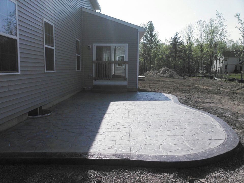 Home exterior concrete patio