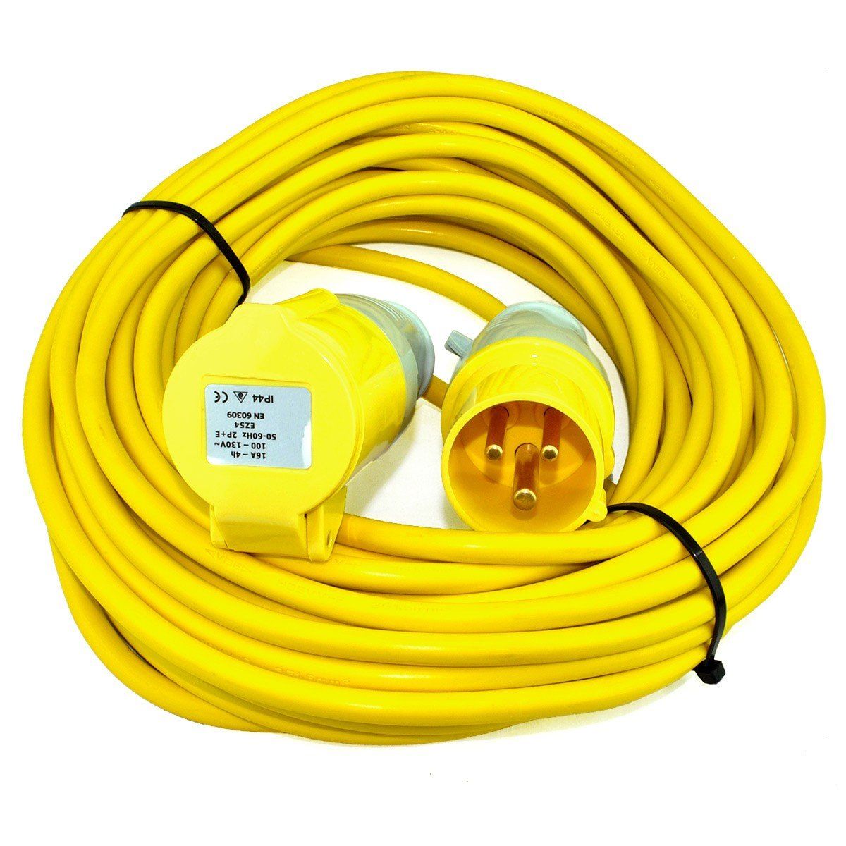 A yellow extension lead