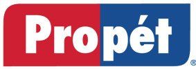 A red and blue logo for a company called propet