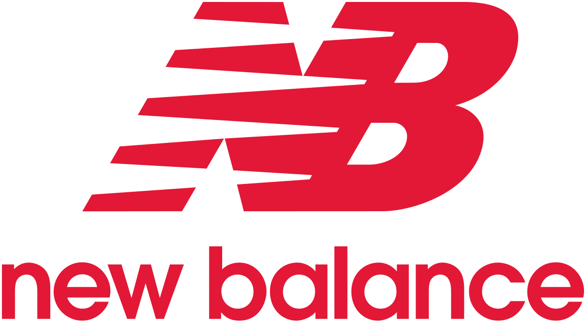 A red new balance logo on a white background