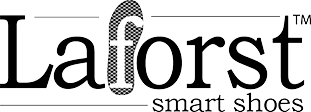 A black and white logo for laforst smart shoes.