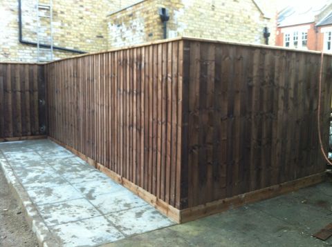Wooden panel fencing