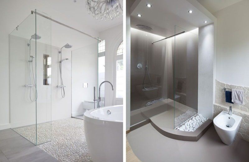 Showers now tend to be integrated into the bathroom Wet area and walk in showers