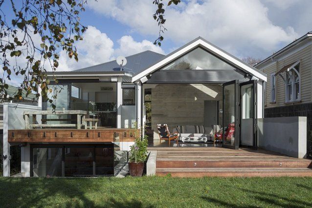 Rear extensions don't affect the original villa street view Adding modern extensions to a villa