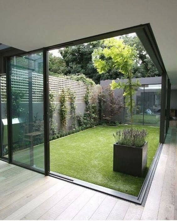 Build a patio with built-in gardens Patio with garden