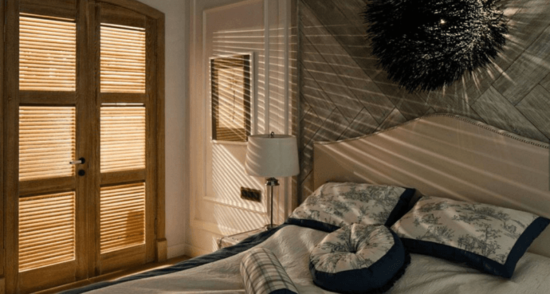 Blinds for privacy and to let in light in St Petersburg St Petersburg apartment
