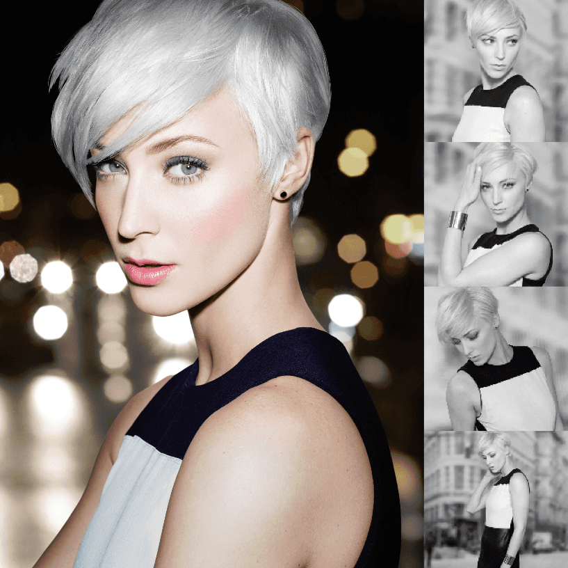 Model's hair styling