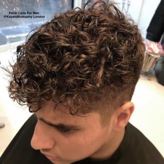 Mens perms, mens cuely hair, perms for boys, perms foe men, mens hairstyles, salons male grooming, mens hair colour in London n10 muswell hill, kayandkompany mens beauty salons northlondon 