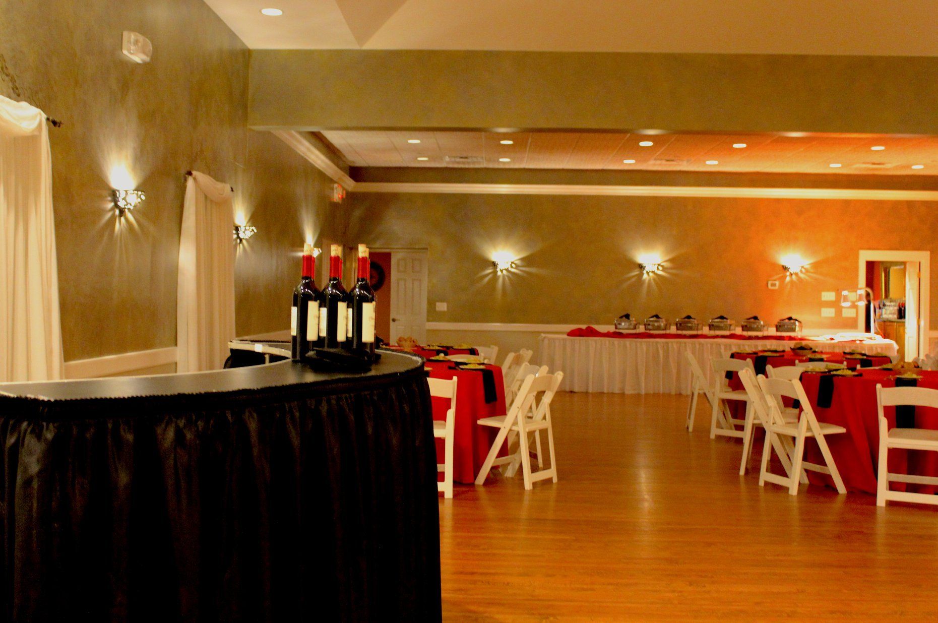 Dining Hall With Wine — Township, NJ — South Wall Banquet Hall