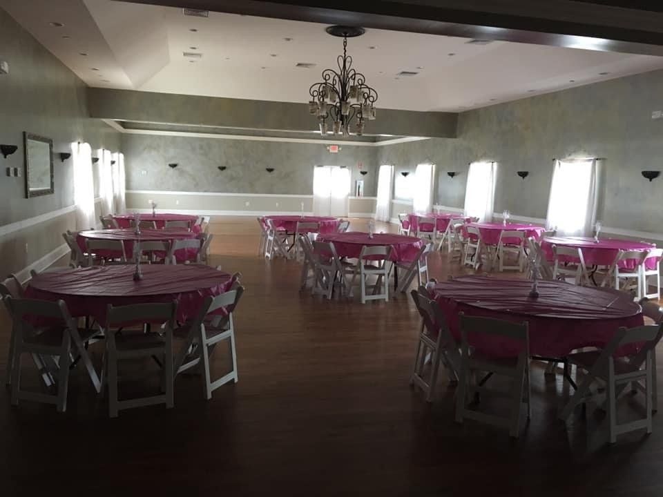 Pink Theme Table Setup — Township, NJ — SW Banquet Hall
