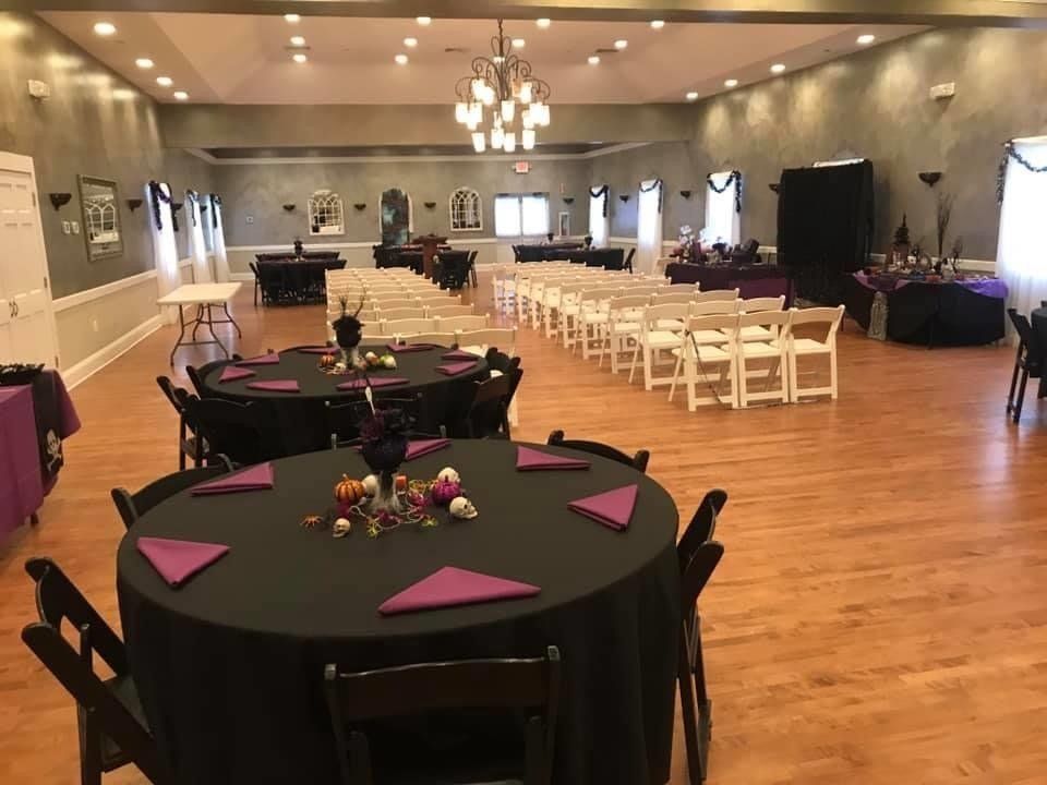 Black Table Setup — Township, NJ — SW Banquet Hall