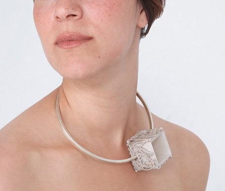 Routes neck piece, silver and acrylic © Libby Day Design