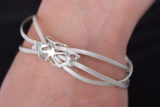 Routes Bracelet, silver, handmade ©Libby Day Design