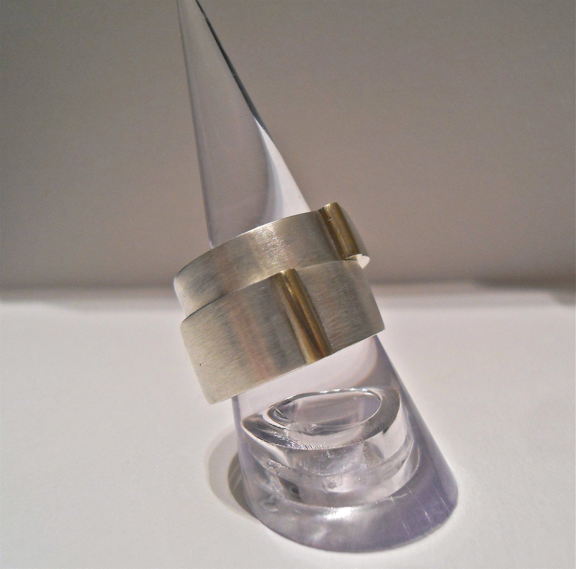 Two for Joy, gold and silver handmade engagement rings Maps silver, quartz, wood architectural pendant ©Libby Day Design