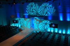 Andrew Collinge Fashion Show blue lights
