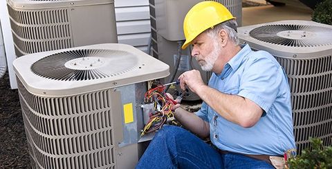 Air conditioner repair under progress