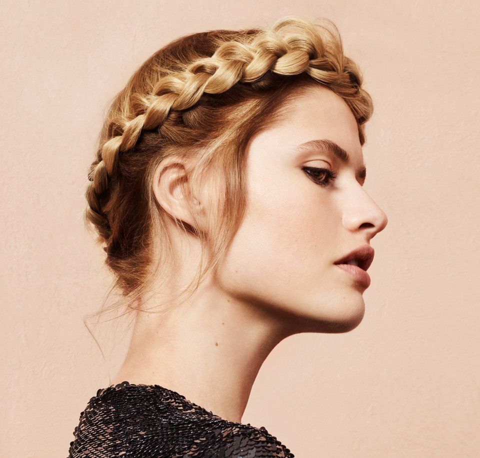 hair styling in progress