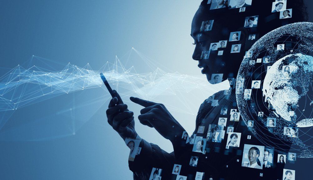 Social media concept. Communication network.