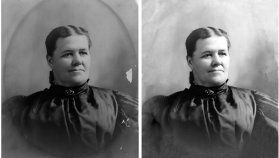 Before and after portrait photo of a woman — Newark, DE — Foto Doctor