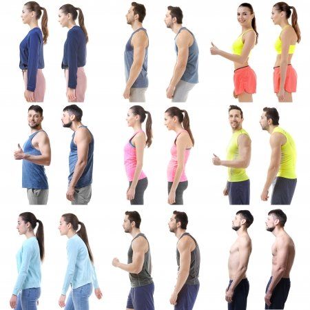 people demonstrating good and bad posture