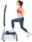 person using body vibration training machine