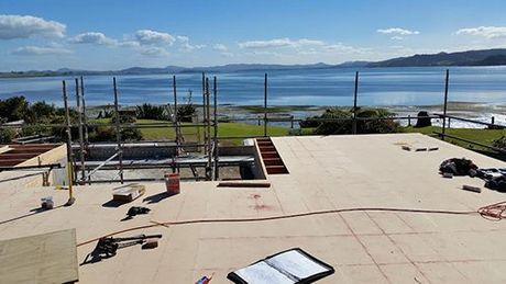 Work in progress on the deck
