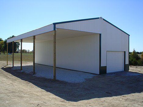 Storage building exterior view