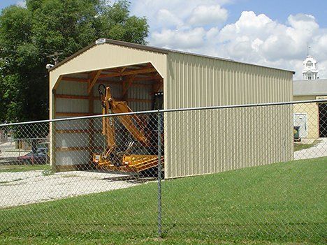 Storage building exterior view