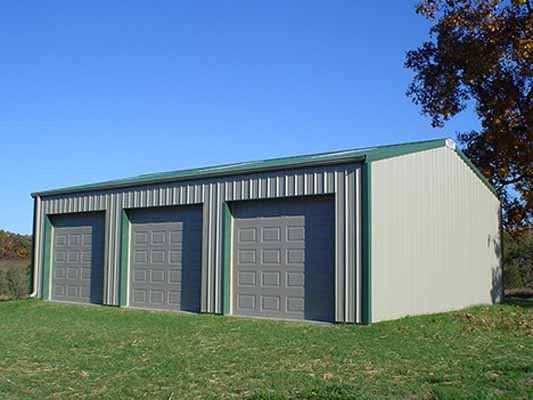 Exterior view of garage building