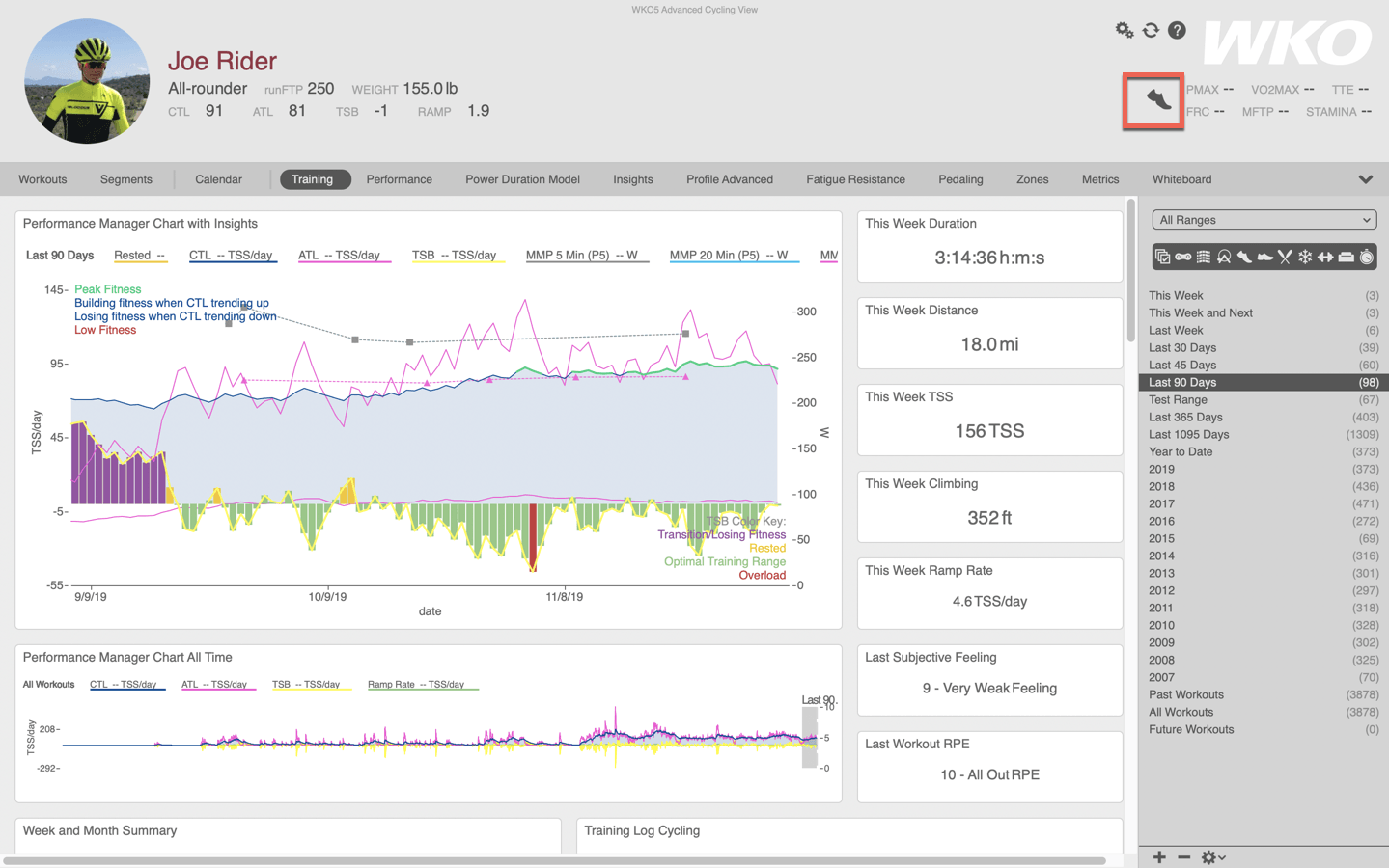 setting hero bar sport type in wko5