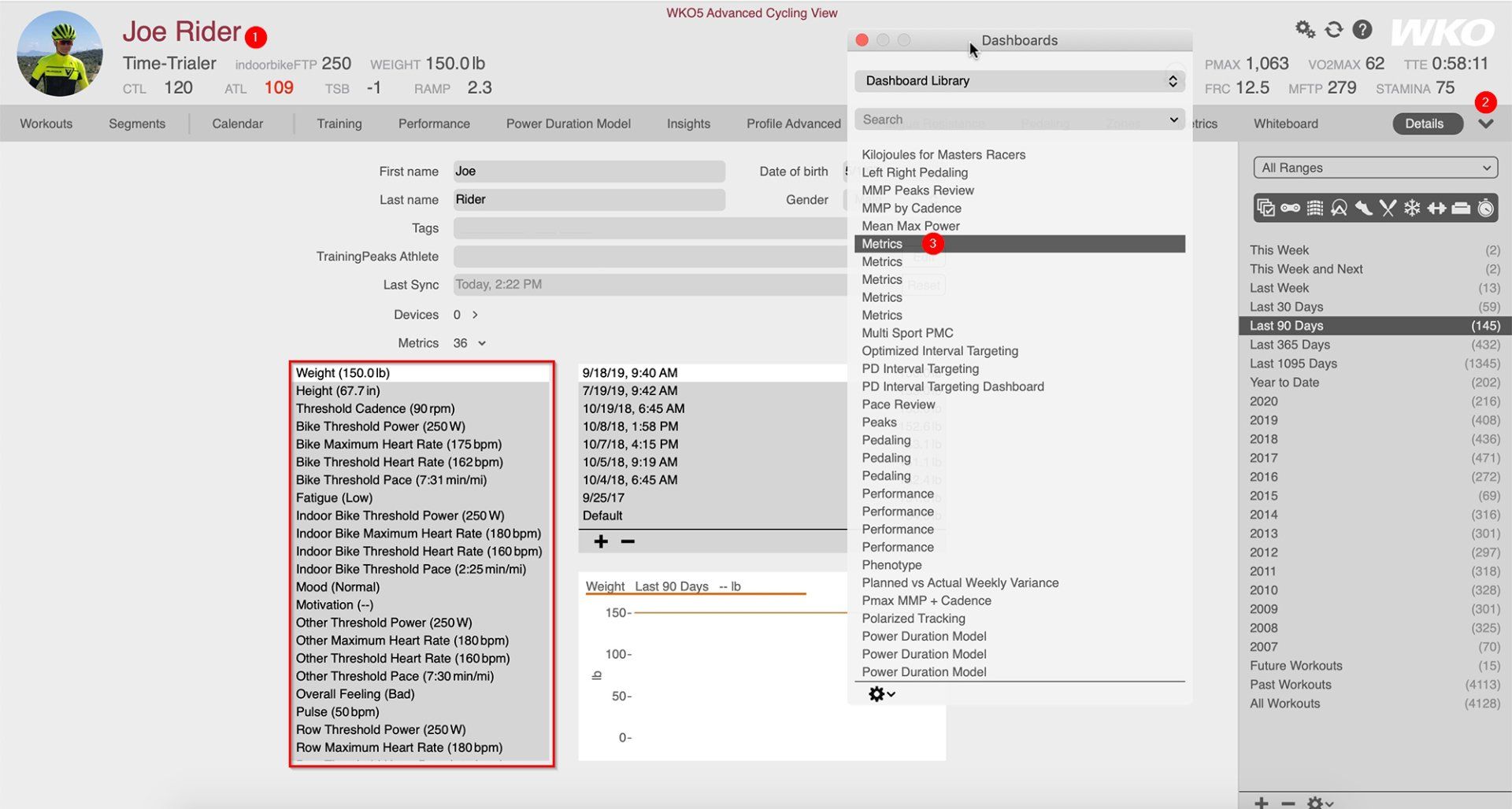 tracking TrainingPeaks metrics in WKO