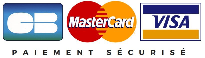 Logos CB Mastercard et Visa sur fond blanc