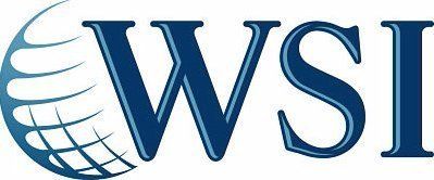 Logo WSI bleu avec un globe terrestre à gauche