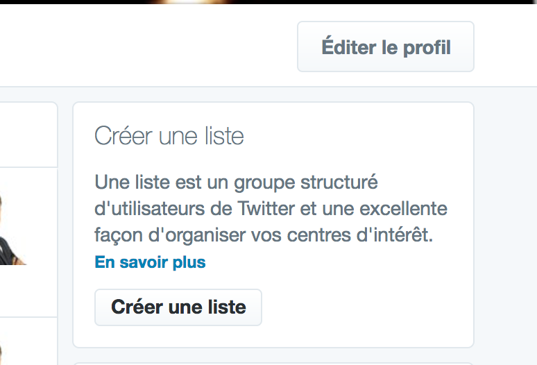 créer une liste twitter