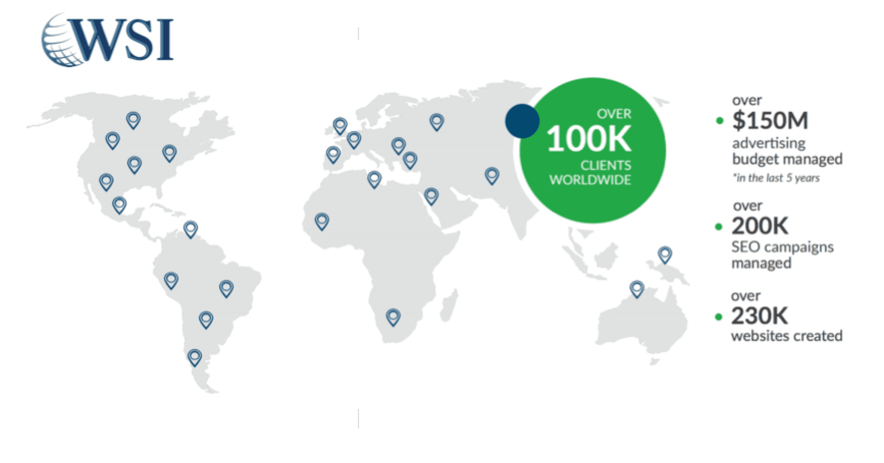 Une carte du monde avec un cercle vert au milieu.