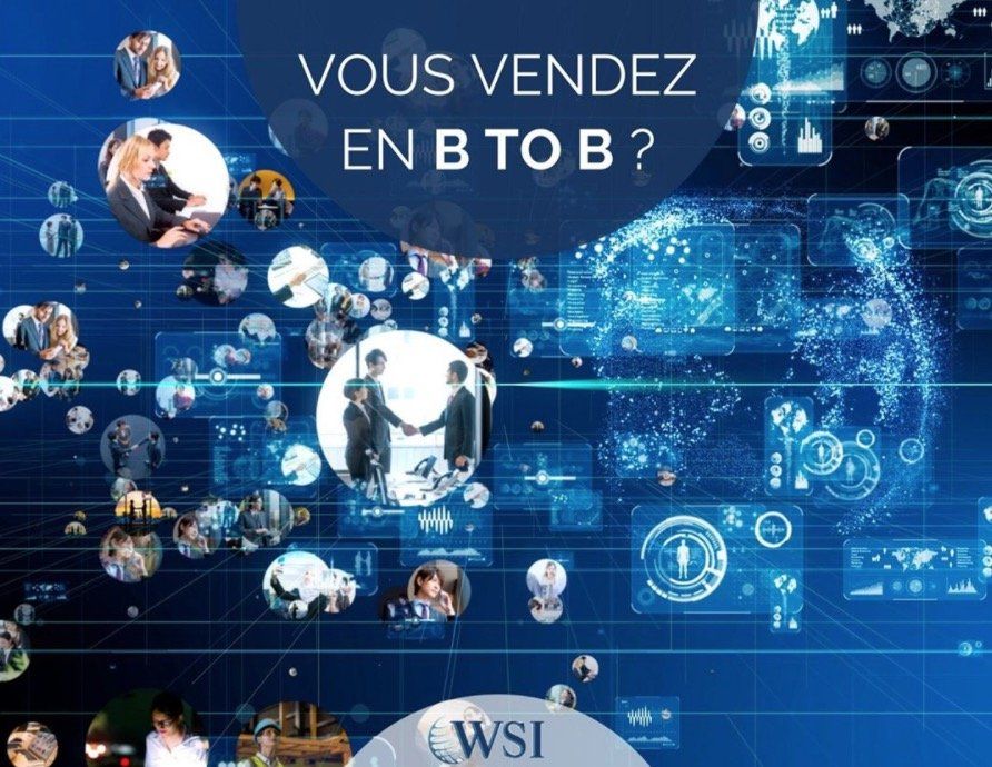 A poster that says vous vendez en b to b