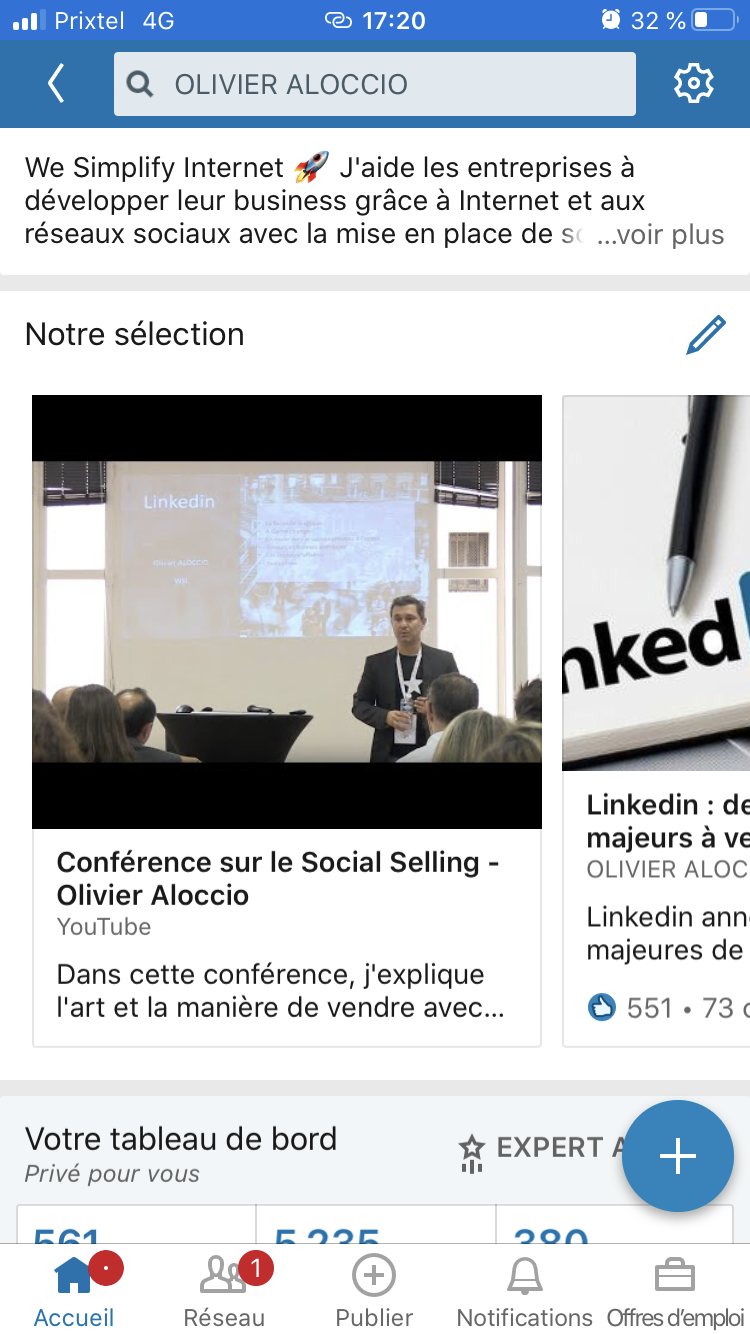 profil linkedin vu téléphone
