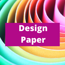 A purple sign that says design paper on it